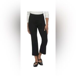 NEW Felina Women's L Black Pull-On Pants With Tummy Control Panel Cropped